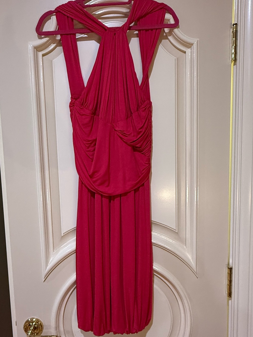 Fuchsia Pink Draped Halter Midi Dress escada